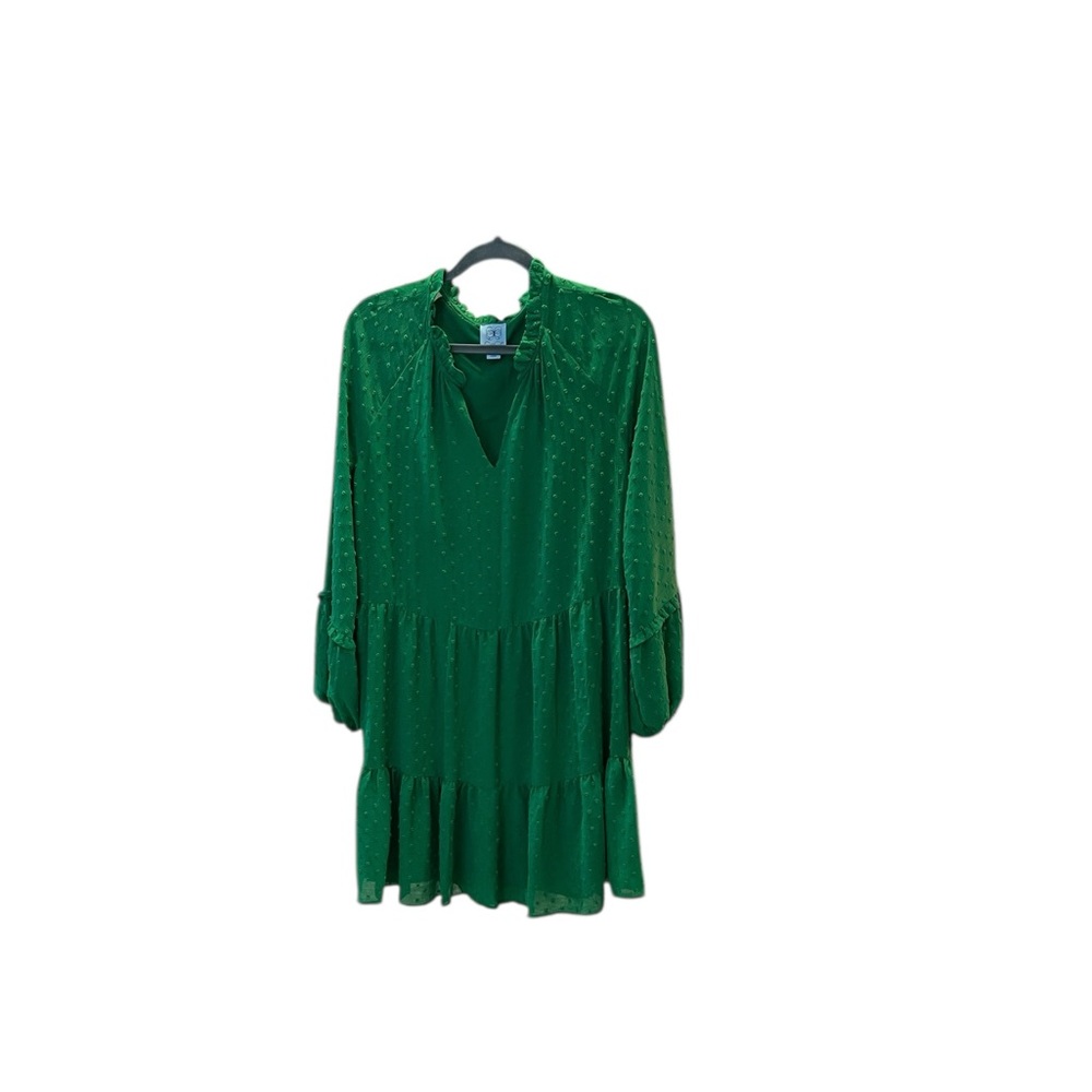 CEECEE emerald green, long sleeve dress